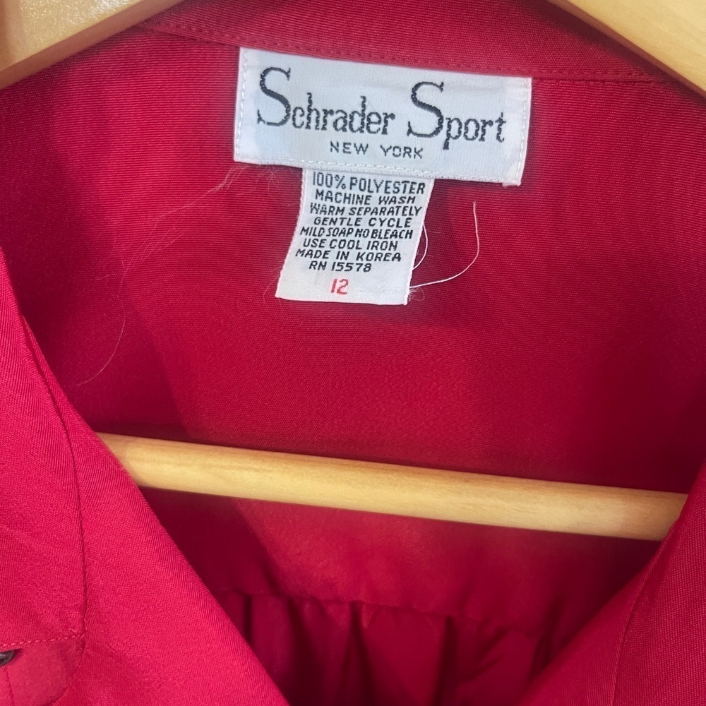 Schraeder Sport Vintage Women’s Size 12 Red Long Trench Coat - Picture 3 of 8